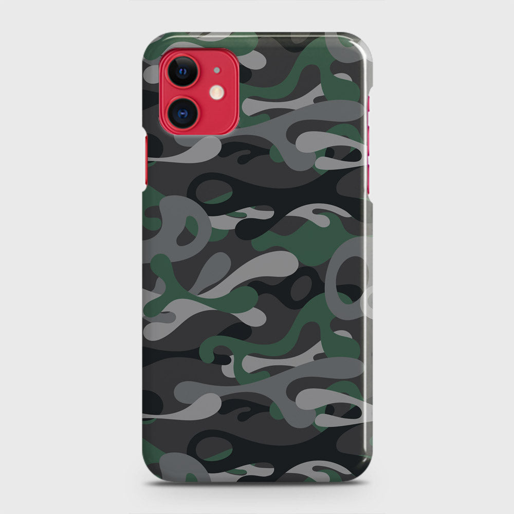 iPhone 11 Cover - Camo Series - Green & Grey Design - Matte Finish - Snap On Hard Case with LifeTime Colors Guarantee