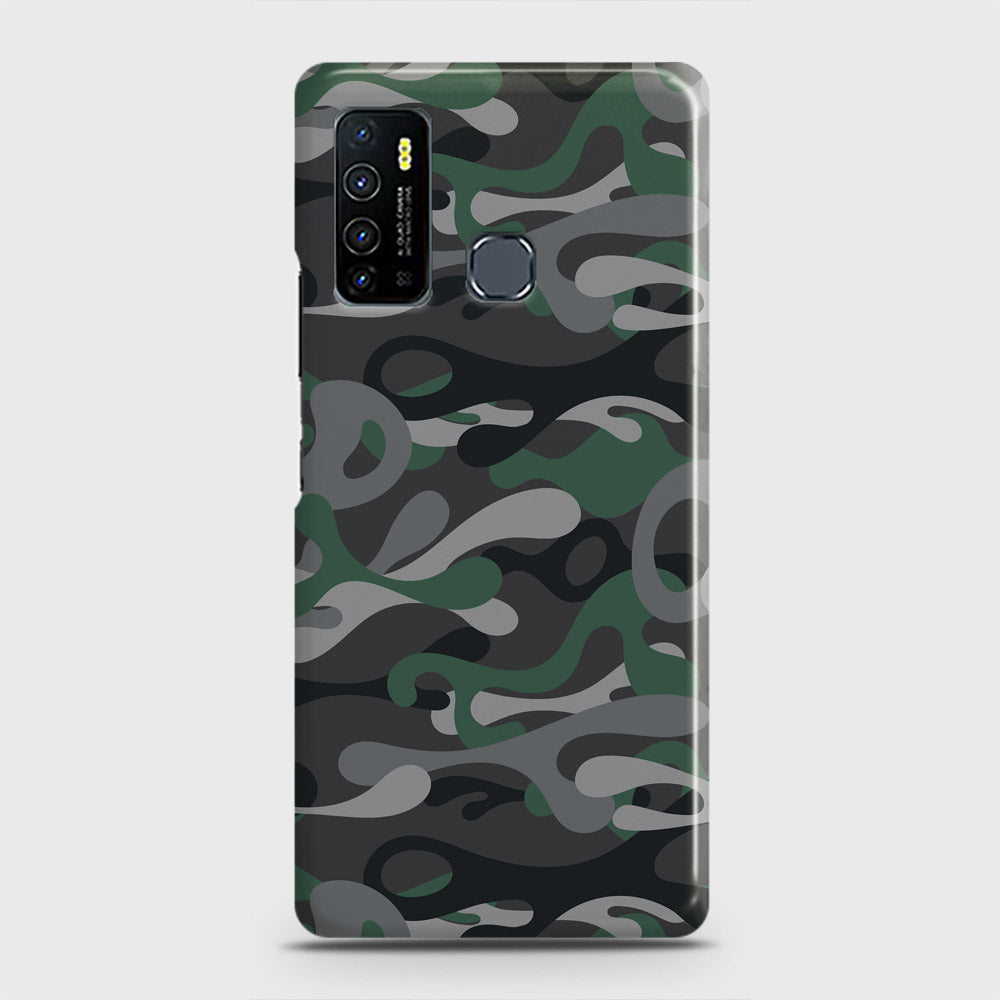 Infinix Hot 9 Pro Cover - Camo Series - Green & Grey Design - Matte Finish - Snap On Hard Case with LifeTime Colors Guarantee