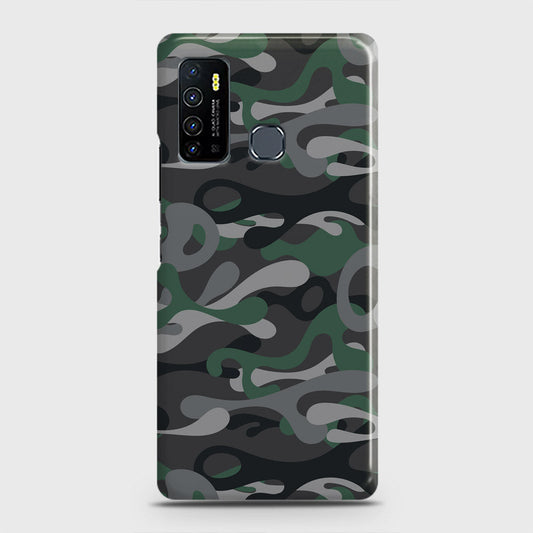 Infinix Hot 9 Pro Cover - Camo Series - Green & Grey Design - Matte Finish - Snap On Hard Case with LifeTime Colors Guarantee