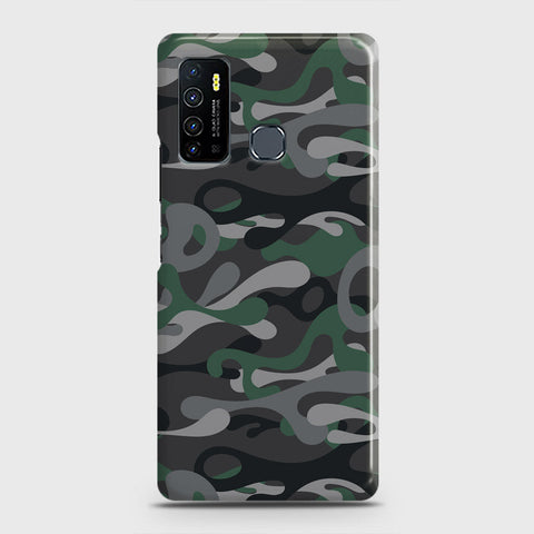 Infinix Hot 9 Cover - Camo Series - Green & Grey Design - Matte Finish - Snap On Hard Case with LifeTime Colors Guarantee