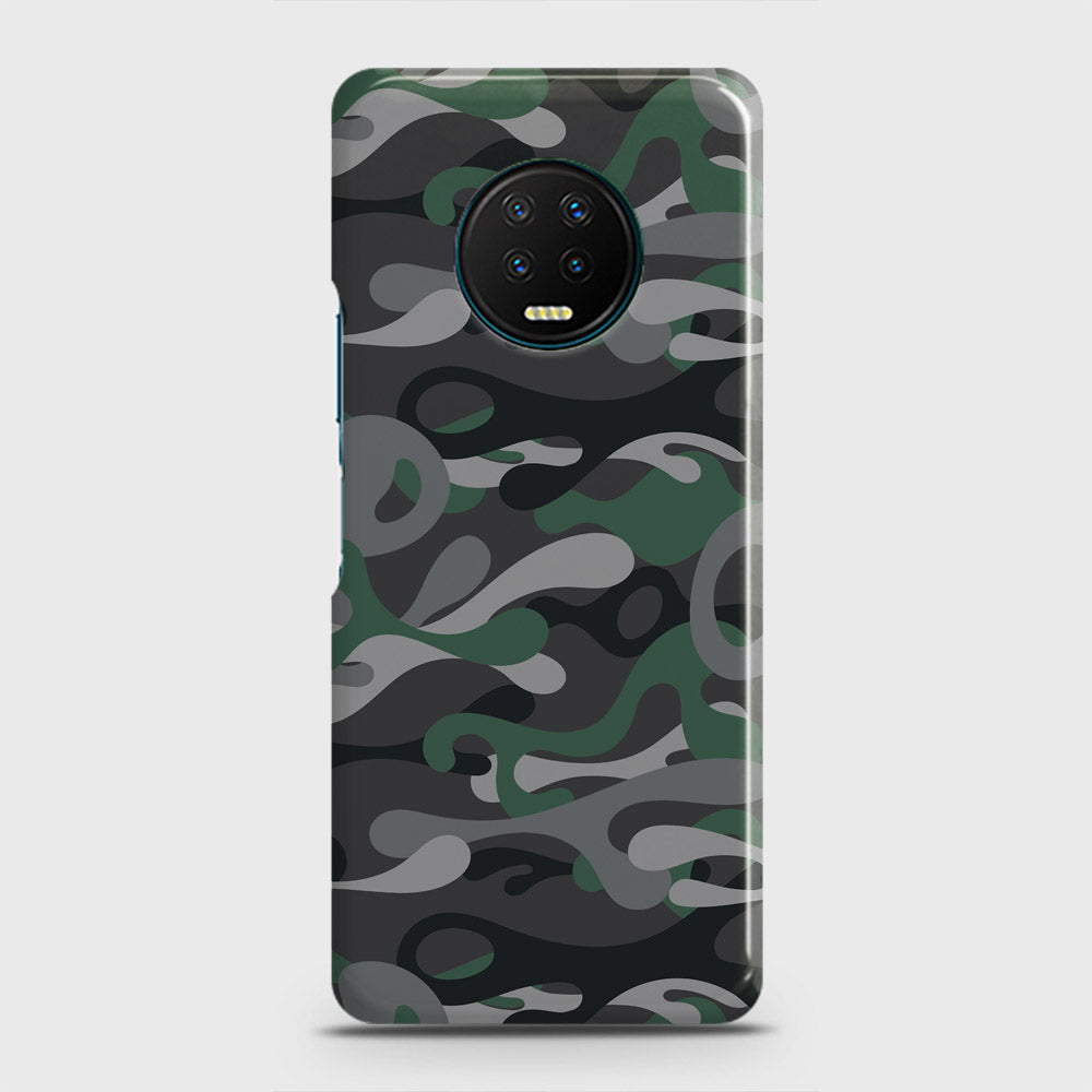 Infinix Note 7 Cover - Camo Series - Green & Grey Design - Matte Finish - Snap On Hard Case with LifeTime Colors Guarantee