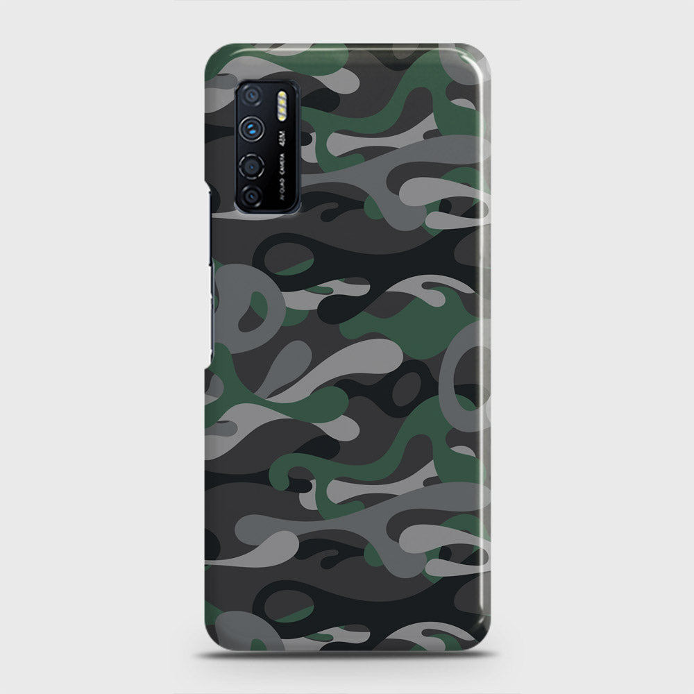 Infinix Note 7 Lite Cover - Camo Series - Green & Grey Design - Matte Finish - Snap On Hard Case with LifeTime Colors Guarantee