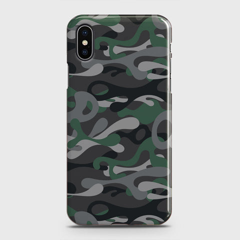 iPhone XS Max Cover - Camo Series - Green & Grey Design - Matte Finish - Snap On Hard Case with LifeTime Colors Guarantee