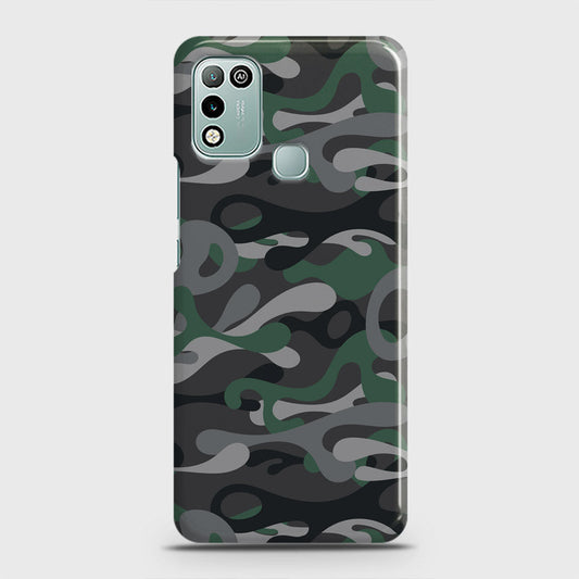 Infinix Hot 10 Play Cover - Camo Series - Green & Grey Design - Matte Finish - Snap On Hard Case with LifeTime Colors Guarantee