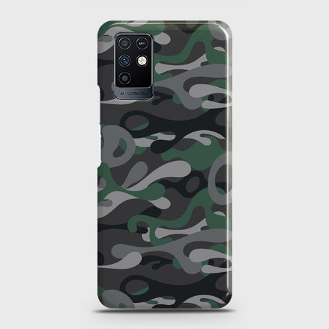 Infinix Note 10 Cover - Camo Series - Green & Grey Design - Matte Finish - Snap On Hard Case with LifeTime Colors Guarantee