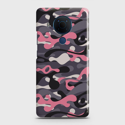 Nokia 5.4 Cover - Camo Series - Pink & Grey Design - Matte Finish - Snap On Hard Case with LifeTime Colors Guarantee