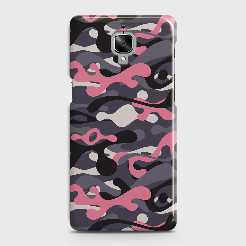 OnePlus 3  Cover - Camo Series - Pink & Grey Design - Matte Finish - Snap On Hard Case with LifeTime Colors Guarantee