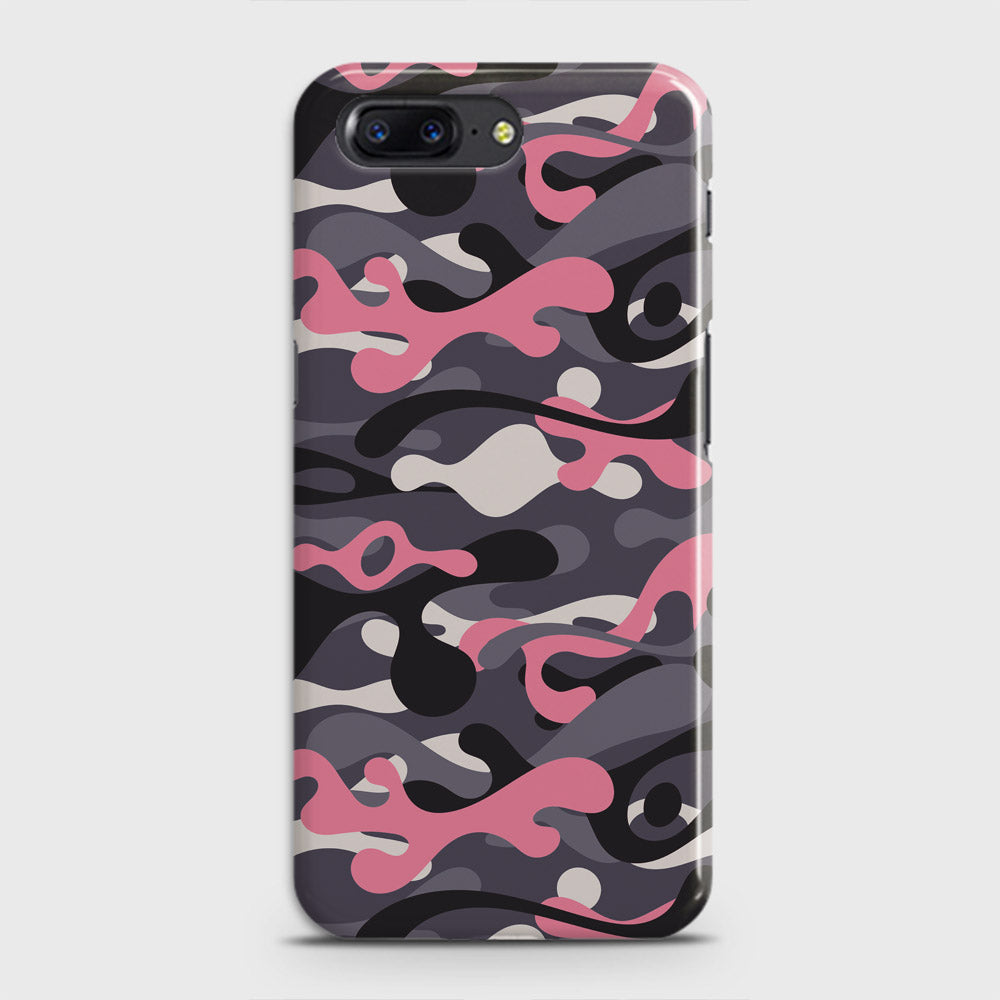 OnePlus 5  Cover - Camo Series - Pink & Grey Design - Matte Finish - Snap On Hard Case with LifeTime Colors Guarantee