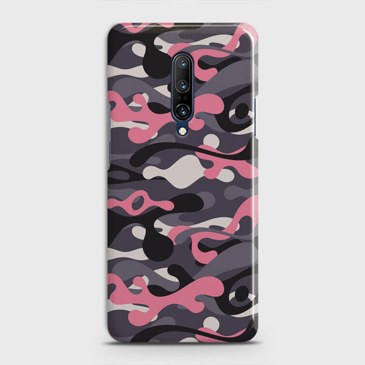 OnePlus 7 Pro  Cover - Camo Series - Pink & Grey Design - Matte Finish - Snap On Hard Case with LifeTime Colors Guarantee