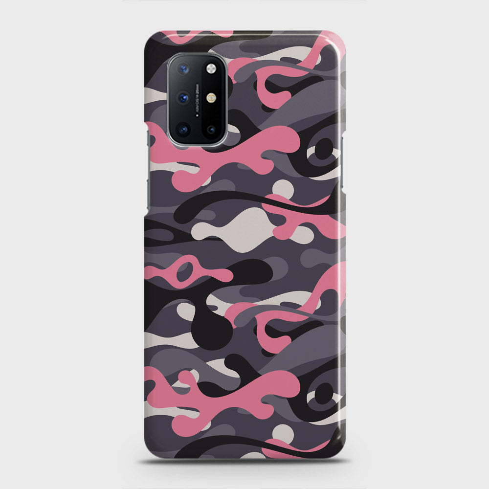 OnePlus 8T  Cover - Camo Series - Pink & Grey Design - Matte Finish - Snap On Hard Case with LifeTime Colors Guarantee