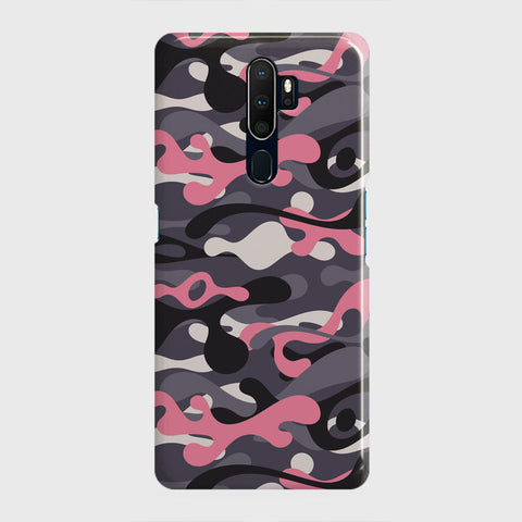 Oppo A5 2020 Cover - Camo Series - Pink & Grey Design - Matte Finish - Snap On Hard Case with LifeTime Colors Guarantee