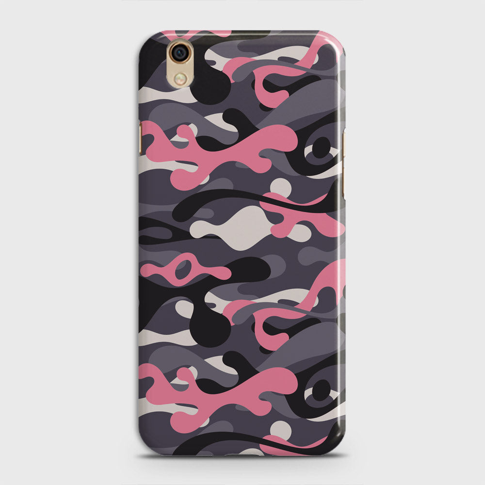 Oppo A37 Cover - Camo Series - Pink & Grey Design - Matte Finish - Snap On Hard Case with LifeTime Colors Guarantee