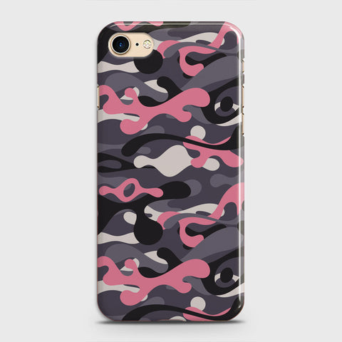 iPhone 7 Cover - Camo Series - Pink & Grey - Matte Finish - Snap On Hard Case with LifeTime Colors Guarantee