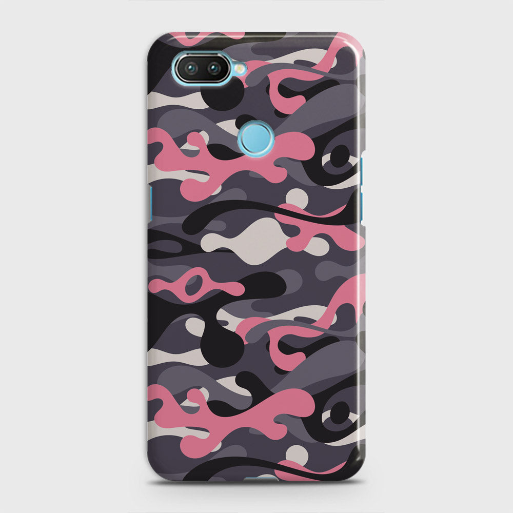 Realme 2 Cover - Camo Series - Pink & Grey Design - Matte Finish - Snap On Hard Case with LifeTime Colors Guarantee