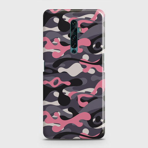 Oppo Reno 2Z Cover - Camo Series - Pink & Grey Design - Matte Finish - Snap On Hard Case with LifeTime Colors Guarantee