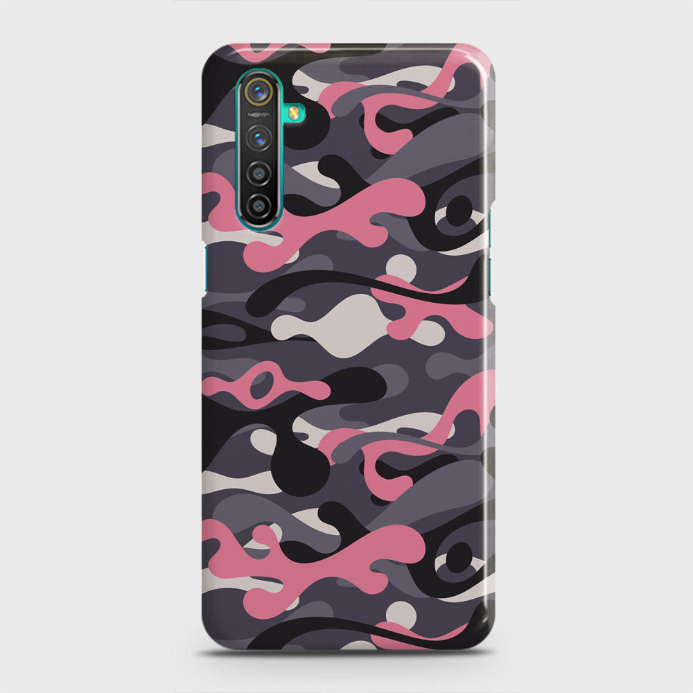 Realme 6i Cover - Camo Series - Pink & Grey Design - Matte Finish - Snap On Hard Case with LifeTime Colors Guarantee