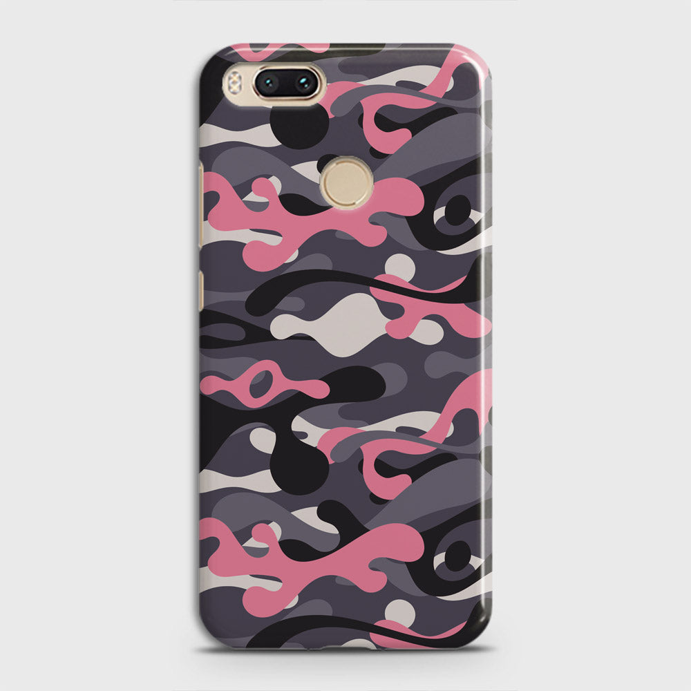 Xiaomi Mi A1 Cover - Camo Series - Pink & Grey Design - Matte Finish - Snap On Hard Case with LifeTime Colors Guarantee