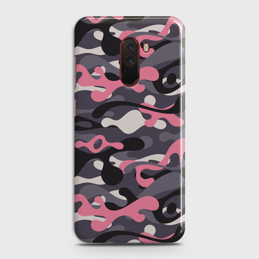 Xiaomi Pocophone F1  Cover - Camo Series - Pink & Grey Design - Matte Finish - Snap On Hard Case with LifeTime Colors Guarantee