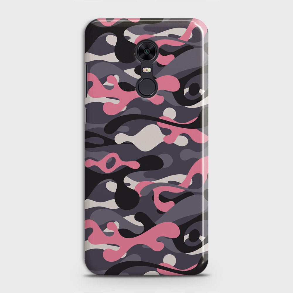 Redmi 5 Plus  Cover - Camo Series - Pink & Grey Design - Matte Finish - Snap On Hard Case with LifeTime Colors Guarantee