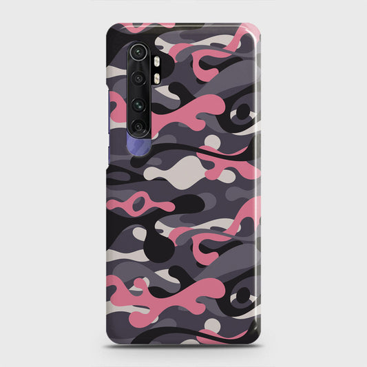 Xiaomi Mi Note 10 Lite Cover - Camo Series - Pink & Grey Design - Matte Finish - Snap On Hard Case with LifeTime Colors Guarantee