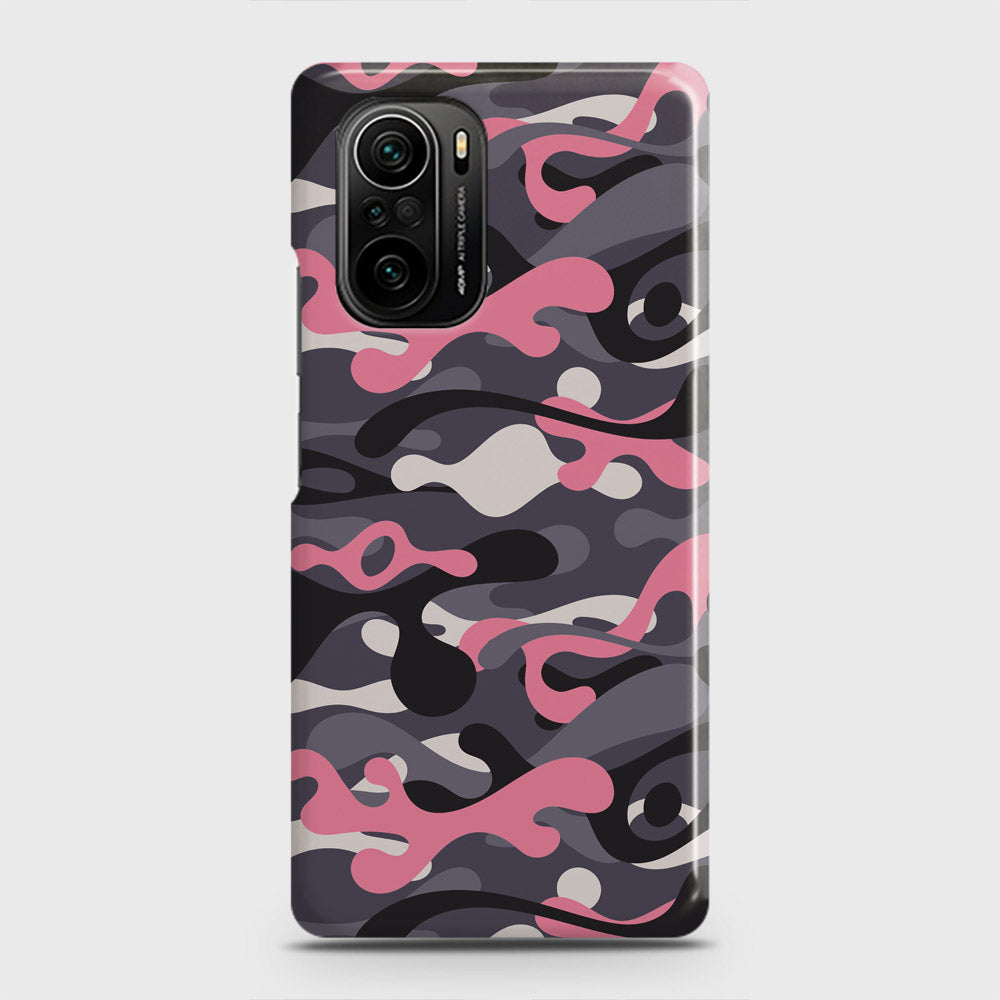 Xiaomi Redmi K40 Pro Cover - Camo Series - Pink & Grey Design - Matte Finish - Snap On Hard Case with LifeTime Colors Guarantee