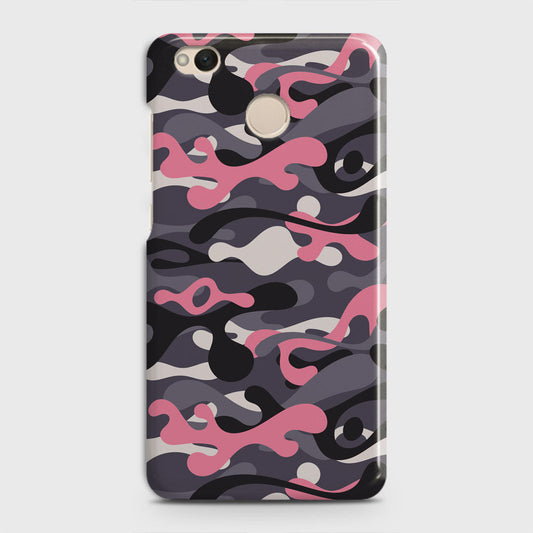 Xiaomi Redmi 4 / 4X Cover - Camo Series - Pink & Grey Design - Matte Finish - Snap On Hard Case with LifeTime Colors Guarantee