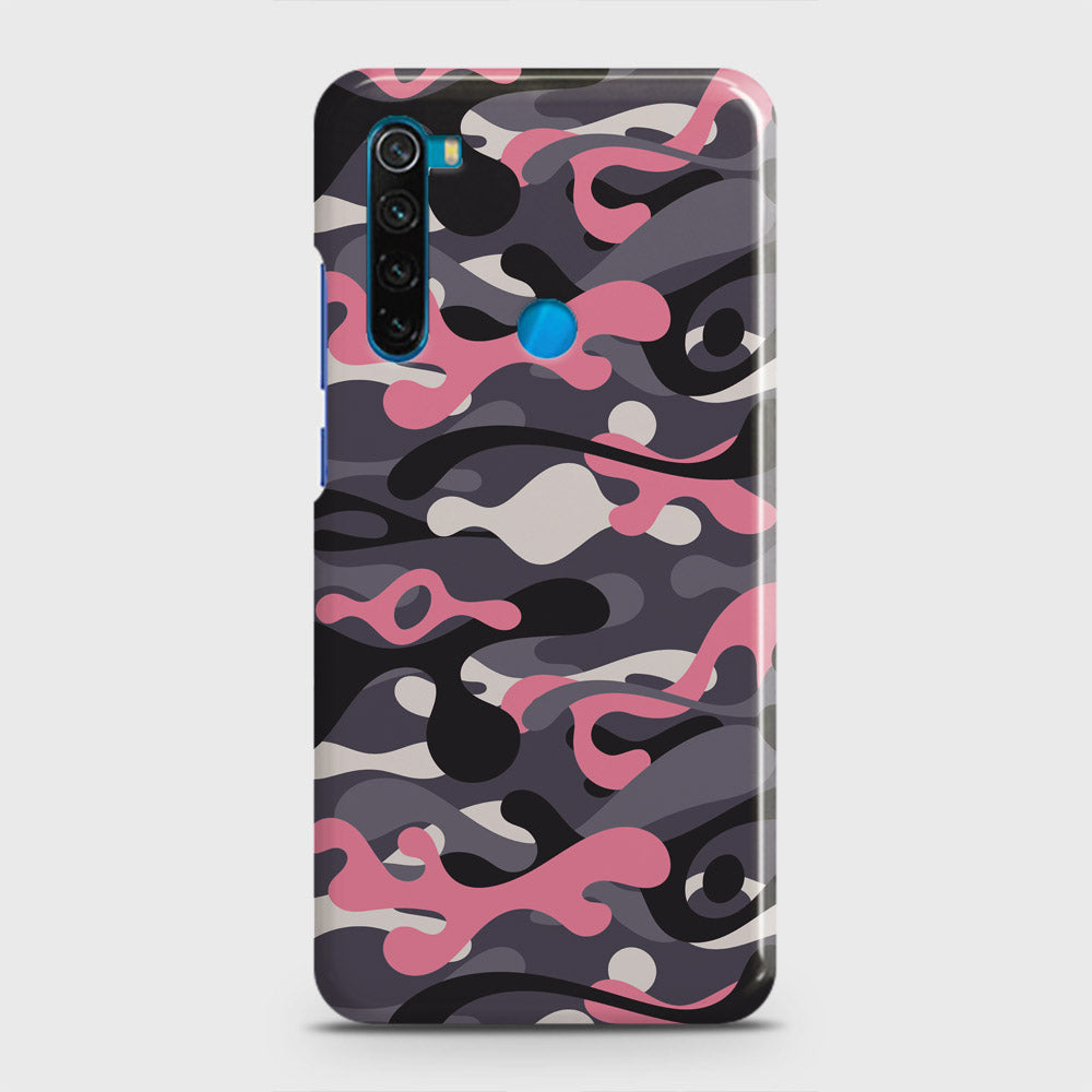 Xiaomi Redmi Note 8 Cover - Camo Series - Pink & Grey Design - Matte Finish - Snap On Hard Case with LifeTime Colors Guarantee