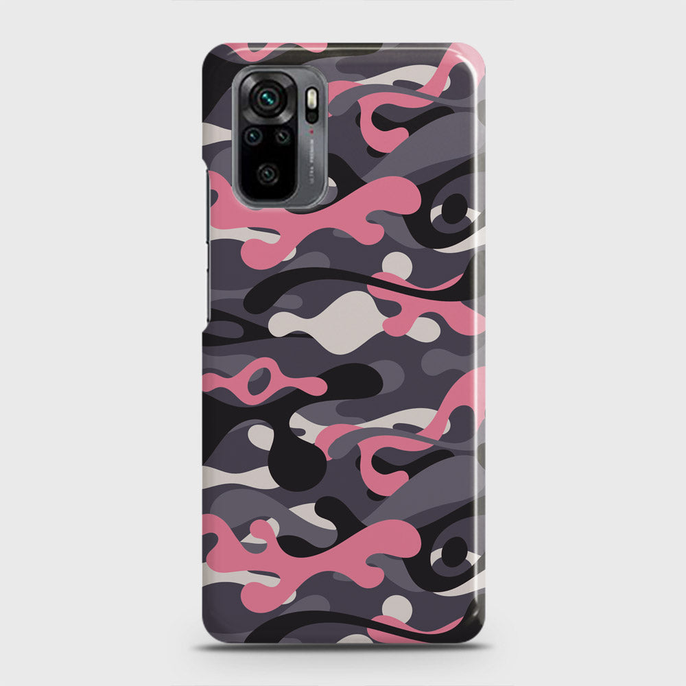 Xiaomi Redmi Note 10 4G Cover - Camo Series - Pink & Grey Design - Matte Finish - Snap On Hard Case with LifeTime Colors Guarantee