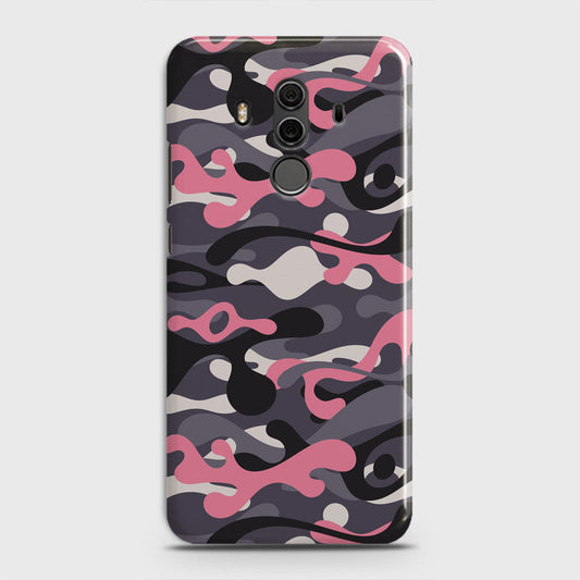 Huawei Mate 10 Pro Cover - Camo Series - Pink & Grey Design - Matte Finish - Snap On Hard Case with LifeTime Colors Guarantee