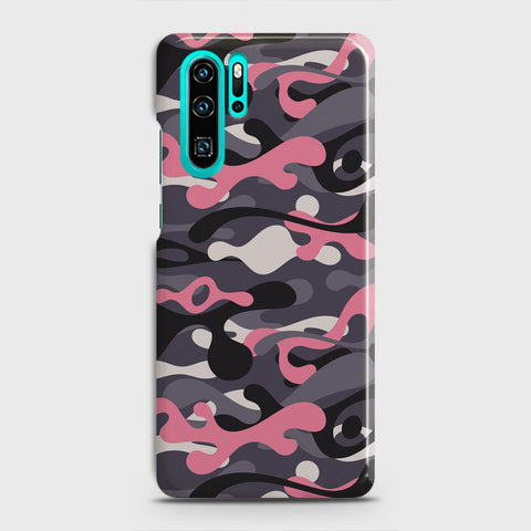 Huawei P30 Pro Cover - Camo Series - Pink & Grey Design - Matte Finish - Snap On Hard Case with LifeTime Colors Guarantee