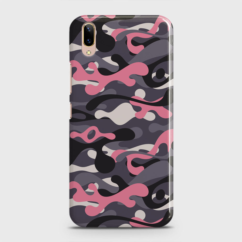 Vivo V11 Pro Cover - Camo Series - Pink & Grey Design - Matte Finish - Snap On Hard Case with LifeTime Colors Guarantee