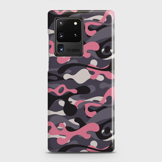 Samsung Galaxy S20 Ultra Cover - Camo Series - Pink & Grey Design - Matte Finish - Snap On Hard Case with LifeTime Colors Guarantee