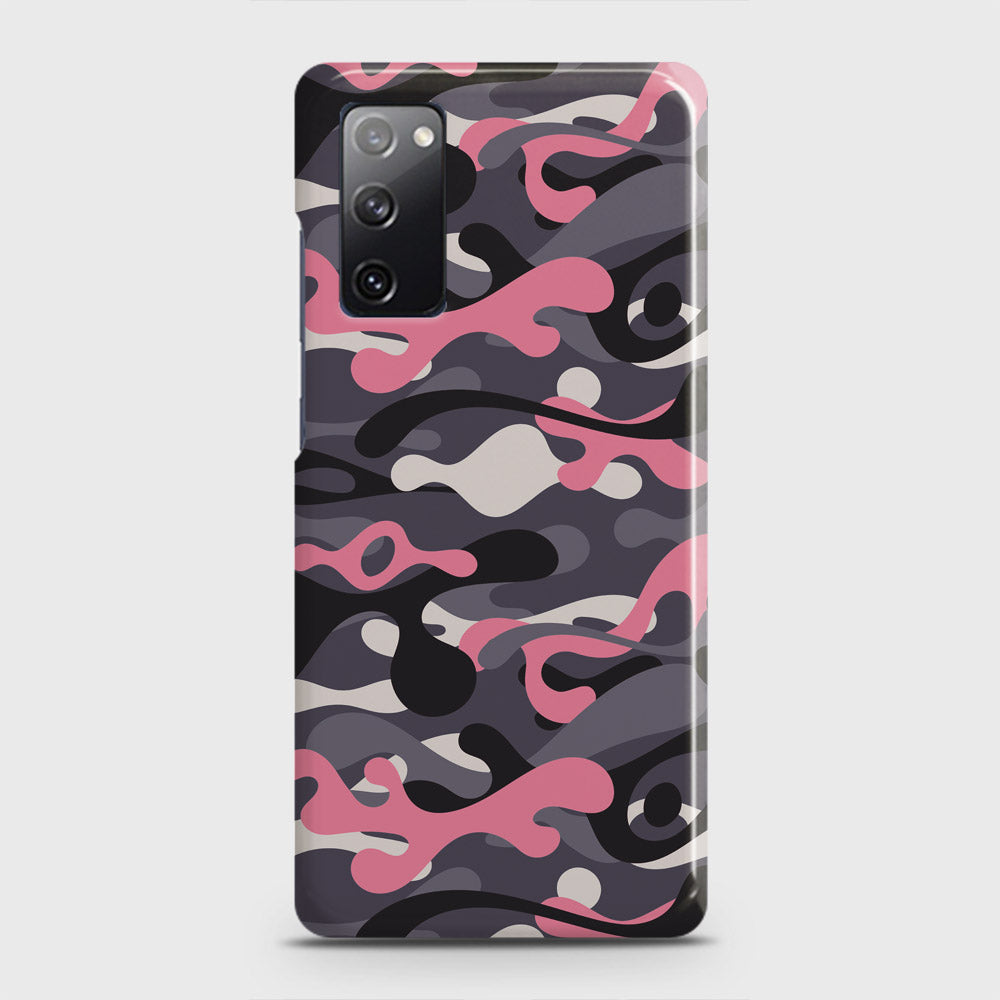 Samsung Galaxy S20 FE Cover - Camo Series - Pink & Grey Design - Matte Finish - Snap On Hard Case with LifeTime Colors Guarantee