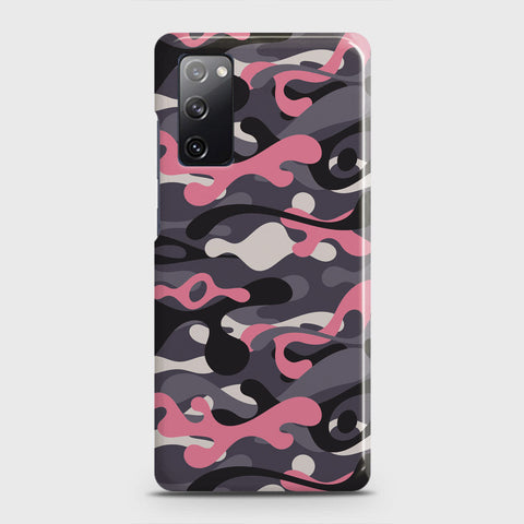 Samsung Galaxy S20 FE Cover - Camo Series - Pink & Grey Design - Matte Finish - Snap On Hard Case with LifeTime Colors Guarantee