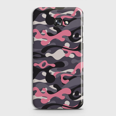 Samsung Galaxy A5 2017 Cover - Camo Series - Pink & Grey Design - Matte Finish - Snap On Hard Case with LifeTime Colors Guarantee