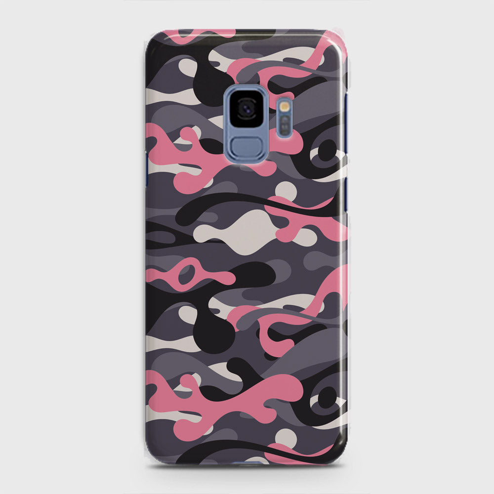 Samsung Galaxy S9 Cover - Camo Series - Pink & Grey Design - Matte Finish - Snap On Hard Case with LifeTime Colors Guarantee