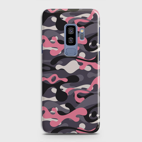 Samsung Galaxy S9 Plus Cover - Camo Series - Pink & Grey Design - Matte Finish - Snap On Hard Case with LifeTime Colors Guarantee