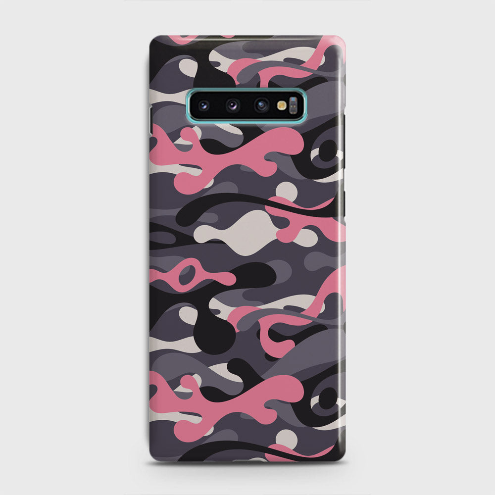 Samsung Galaxy S10 Plus Cover - Camo Series - Pink & Grey Design - Matte Finish - Snap On Hard Case with LifeTime Colors Guarantee