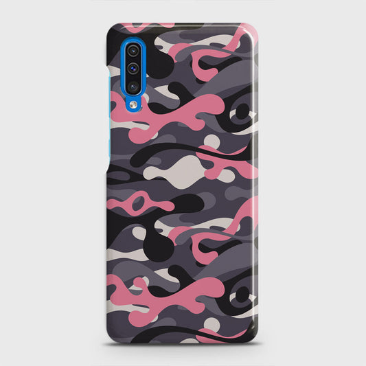 Samsung Galaxy A50 Cover - Camo Series - Pink & Grey Design - Matte Finish - Snap On Hard Case with LifeTime Colors Guarantee