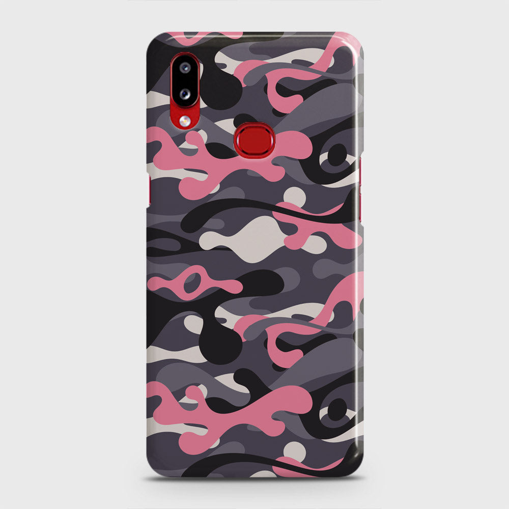 Samsung Galaxy A10s Cover - Camo Series - Pink & Grey Design - Matte Finish - Snap On Hard Case with LifeTime Colors Guarantee