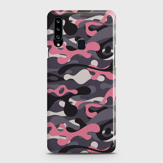 Samsung Galaxy A20s Cover - Camo Series - Pink & Grey Design - Matte Finish - Snap On Hard Case with LifeTime Colors Guarantee