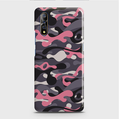 Vivo S1 Cover - Camo Series - Pink & Grey Design - Matte Finish - Snap On Hard Case with LifeTime Colors Guarantee