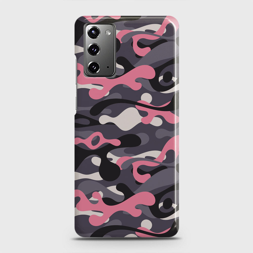 Samsung Galaxy Note 20 Cover - Camo Series - Pink & Grey Design - Matte Finish - Snap On Hard Case with LifeTime Colors Guarantee