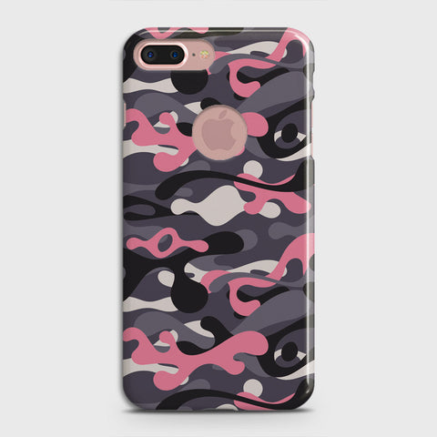 iPhone 8 / 7 Logo Cover - Camo Series - Pink & Grey - Matte Finish - Snap On Hard Case with LifeTime Colors Guarantee