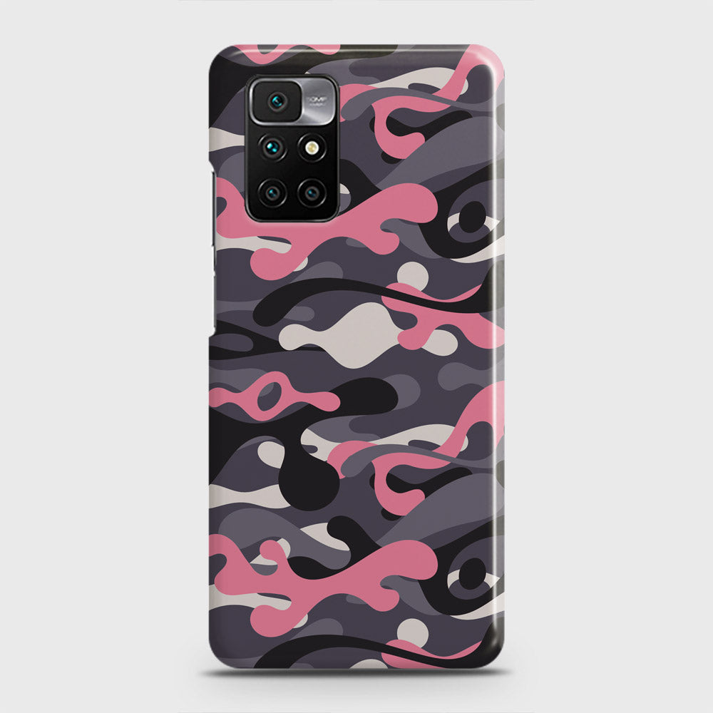 Xiaomi Redmi 10 Cover - Camo Series - Pink & Grey Design - Matte Finish - Snap On Hard Case with LifeTime Colors Guarantee