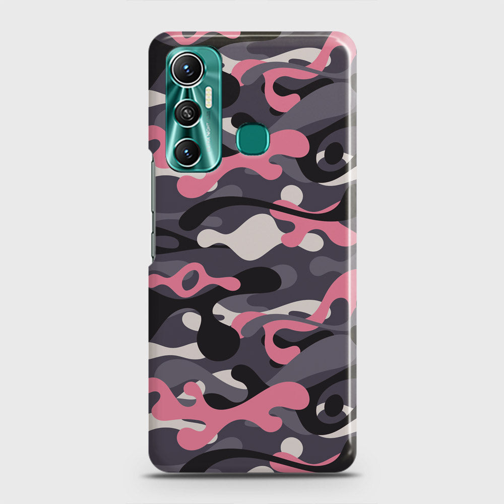 Infinix Hot 11 Cover - Camo Series - Pink & Grey Design - Matte Finish - Snap On Hard Case with LifeTime Colors Guarantee