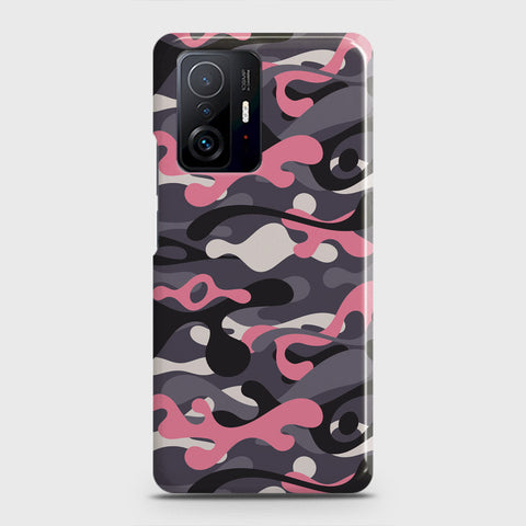 Xiaomi 11T Cover - Camo Series - Pink & Grey Design - Matte Finish - Snap On Hard Case with LifeTime Colors Guarantee