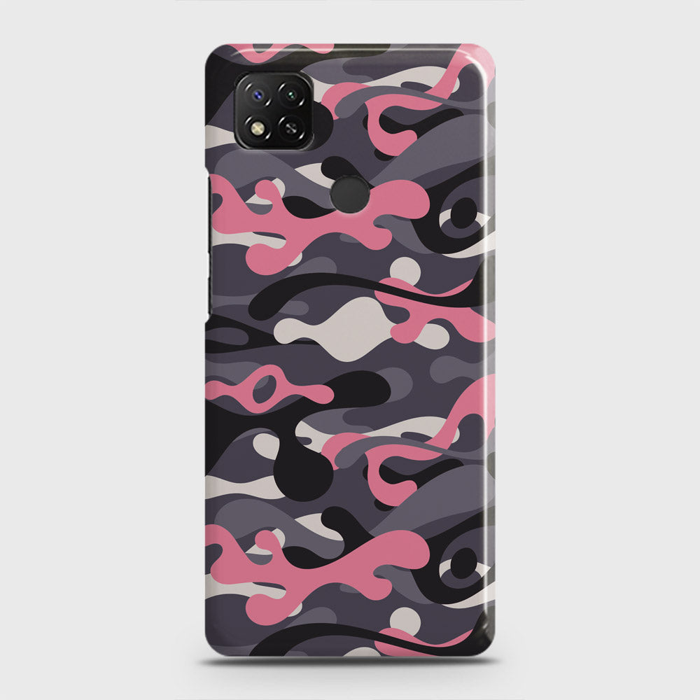 Xiaomi Redmi 10A Cover - Camo Series - Pink & Grey Design - Matte Finish - Snap On Hard Case with LifeTime Colors Guarantee