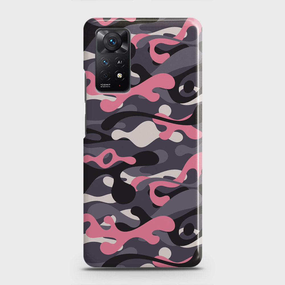 Xiaomi Redmi Note 11 Cover - Camo Series - Pink & Grey Design - Matte Finish - Snap On Hard Case with LifeTime Colors Guarantee