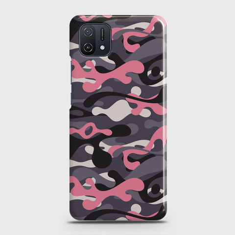 Oppo A16K Cover - Camo Series - Pink & Grey Design - Matte Finish - Snap On Hard Case with LifeTime Colors Guarantee